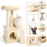 Domestic Delivery Big Cat Tree Tower Condo Furniture Scratch Post Cat Jumping Toy with Ladder for Kittens Pet House Play