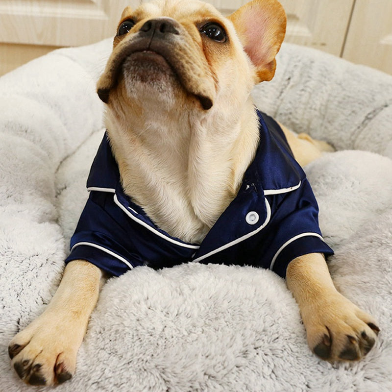 Soft Silk Dog Pajamas French Bulldog Pajamas Pet Coat Clothing For Small Dogs Summer Pet Clothes Shih Tzu Puppy Cat Shir