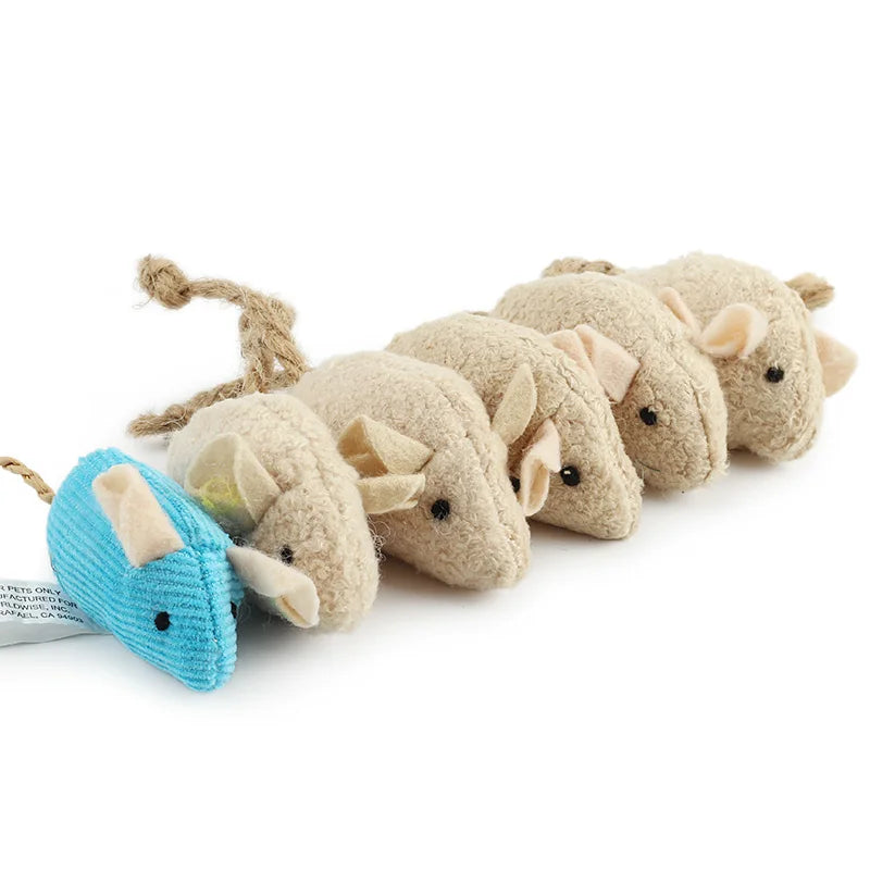 6pcs Mix Pet Toy Catnip Mice Cats Toys Fun Plush Mouse Cat Toy For Kitten