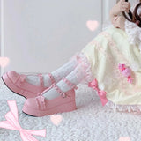 2024 Brand Girls Platform Wedges Angel Bat Marry Janes Pumps Buckle Women's Pumps New INS Cosplay Lolita Japanese Shoes Woman