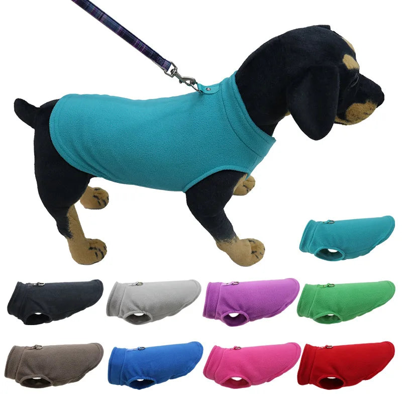 Warm Fleece Dogs Clothes Pet Dog Jacket Vest With D-Ring For Small Dog Cats Clothing French Bulldog Costumes Chihuahua Coat