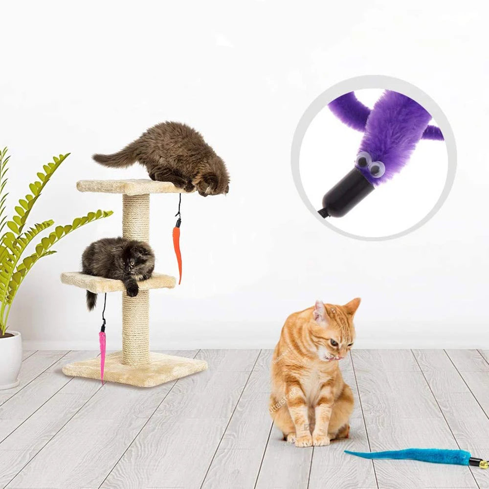 Replace Plush Cat Toy Accessories Worms Replacement Head Funny Cat Stick Pet Toys 5/10/6/11 Pcs