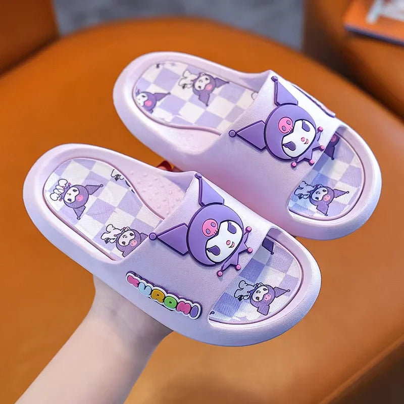 2024 Summer Boys Girls Sandals Cute Hello Kitty Children's Casual Shoes Anti-slip Kids Beach Shoes Soft Bottom Home Slippers