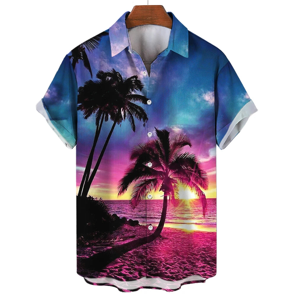 Summer Shirt Hawaiian Shirts For Men Beach Vacation Short Sleeve Tops Casual Men's Blouse Fashion Camisas De Hombre Clothing XL