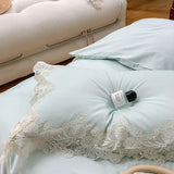 4/7Pcs French Romantic Wedding Chic White Lace Bedding Set 1000TC Egyptian Cotton Ultra Soft Duvet Cover Bed Sheet Pillowcases