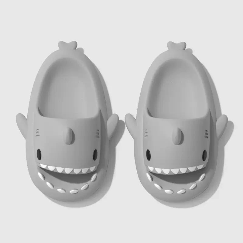 Summer Adults Shark Slippers Kids Cartoon Sandals Men Shark Slides Women Beach Flip Flops Couple Home Anti-skid Flat 2024 Shoes