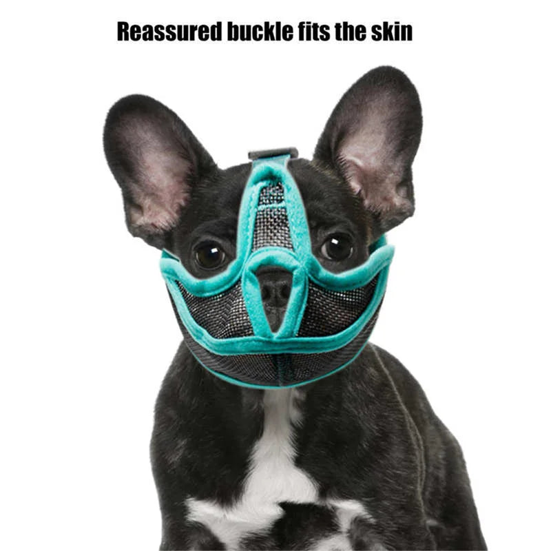 Mouth Mesh Durable Harmless Buckle Design Anti-Bite Pet Mouth Cover for Flat Face Dog Muzzle Pet Muzzle