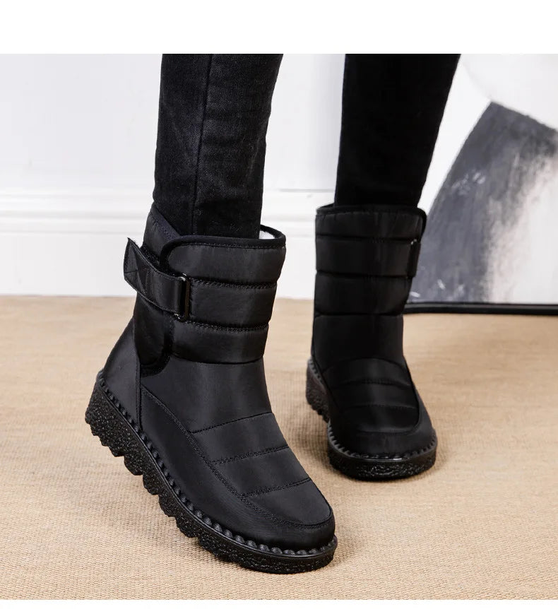 Waterproof Winter Boots for Women 2023 New Faux Fur Long Plush Snow Boots Woman Platform Shoes Warm Cotton Couples Ankle Boots