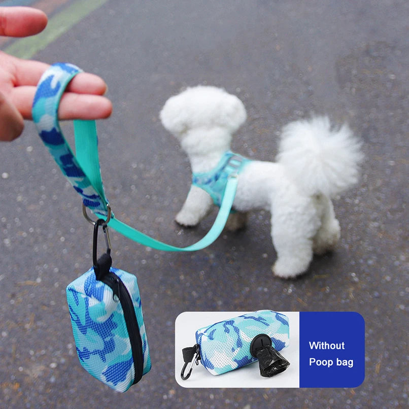 3 Pcs Dog Harness Leash and Poop Bag Dispenser Set for Small Medium Dogs Cats Pet Walking Supplies Puppy Chihuahua Harness Vest