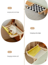 Pet Supplies Suspended Cat Hammock Window Hanging Solid Wood Cat Nest Cat Sunbathing Hanging Bed for All Seasons