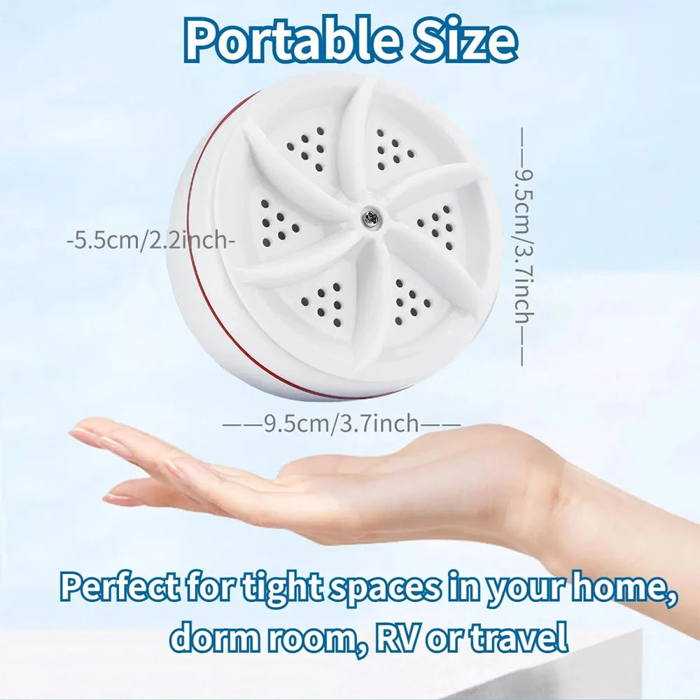 Mini Washing Machine USB Rotating Turbine Portable Washing Machine For Socks Underwear Wash Dishes For Travel Home Business Trip