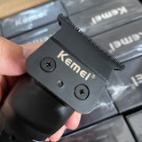 Kemei 2299 Barber Cordless Hair Trimmer 0mm Zero Gapped Carving Clipper Detailer Professional Electric Finish Cutting Machine