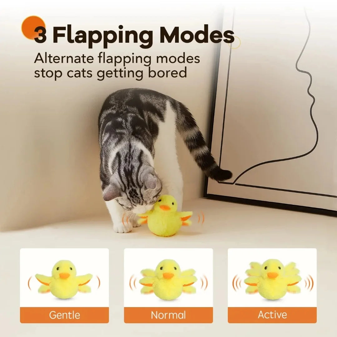 Environmentally friendly electric cat toy plush pet squeak automatic duckling interactive cat toy