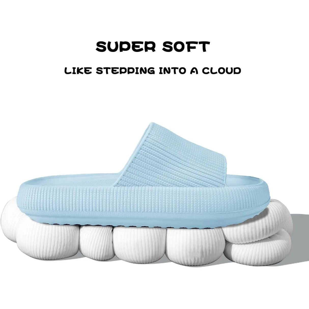 Women Men Sliders Cloud Slippers Non-Slip EVA Slippers Flip Flops with 1.6 inch Soft Thick Sole for Shower Bathroom Pool Beach