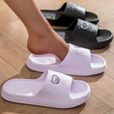 New Fashion Summer Couple Cosy Flat Slides Lithe Thin Soft Sole Sandals For Women Men Slippers Gent Shoes Home Indoor Flip Flops