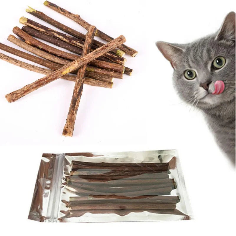 Cat Chew Toys Catnip Toys Matatabi Silvervine Sticks Kitty Toys Wooden Stick Kitten Teething Toys Molar for Cats Play Supplies