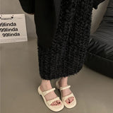 2024 New Summer Woman Slippers Fashion Open Toe Low Heel Silvery Ladies Comfort Beach Shoes Zapatillas De Mujer