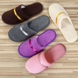 1Pair Disposable Winter Slipper Men Women Hotel Home Slippers Non-slip Portable Travel Sandals Coral Fleece Soft Warm Flip Flops