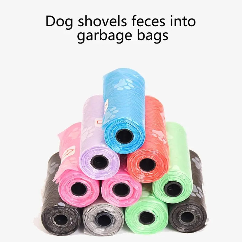 6PCS Walking Dog Pet Pick Up Poo Bag Dog Poop Bag Cat Universal Print Small, Easy To Carry And Not Easy To Break