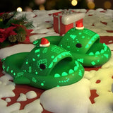 Christmas Fluorescence Shark Slippers Women Men Summer Luminescent Thick-soled Slides Non-slip Flip Flops Gift Sandals Shoes