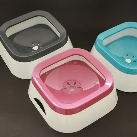 1L Dog Drinking Water Bowls 1000ml Floating Non-Wetting Mouth Cat Slow Anti-Overflow Water Feeding Dispenser Large Capacity