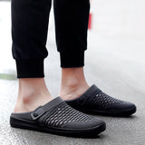 New Summer Women Men Sandals Mesh Breathable Padded Beach Flip Flops Shoes Solid Flat Bath Slippers Lighted Casual Shoes