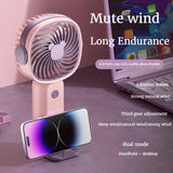 Mini USB Handheld Fan Multi-Functional Desktop With Stand Eectric Fan Students Outdoor Portable Portable Small Fan