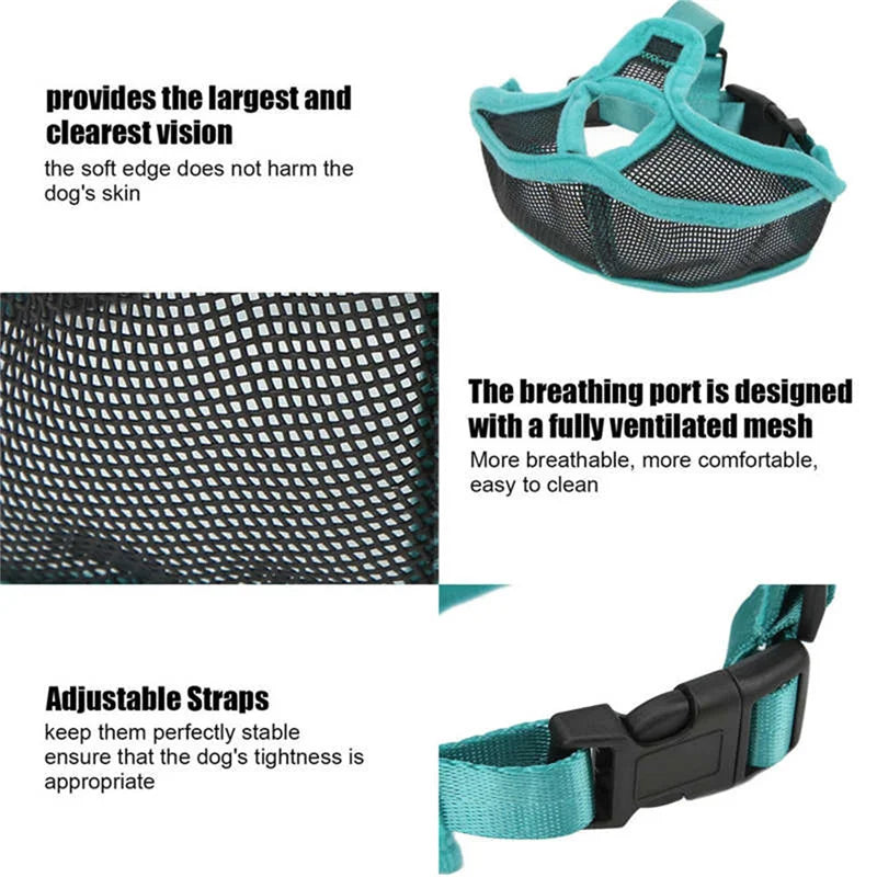 Mouth Mesh Durable Harmless Buckle Design Anti-Bite Pet Mouth Cover for Flat Face Dog Muzzle Pet Muzzle