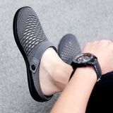 New Summer Women Men Sandals Mesh Breathable Padded Beach Flip Flops Shoes Solid Flat Bath Slippers Lighted Casual Shoes