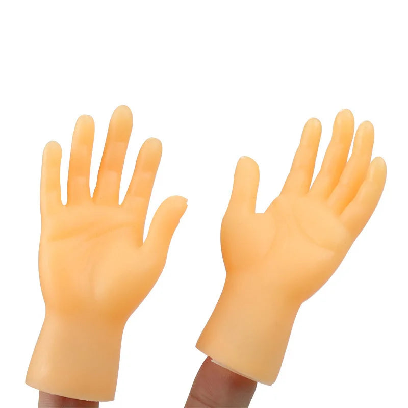 1 Pair Simulation Little Hands Funny Mini Hands Teasing Cat Fingertips Silicone Hand Puppet Novel Hotsale Prank Finger Toy Props