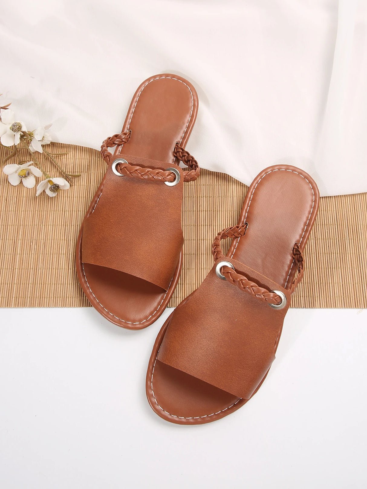 Sandals Women Flats Casual Slippers Summer Shoes 2024 New Fashion Dress Flip Flops Beach Bohemian Shoes Femme Home Slides