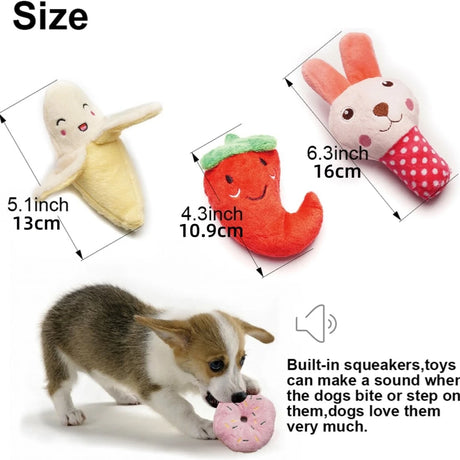 9-piece set of squeaking puppy toys, cute multi-color design, can bite at any time, suitable for small dogs