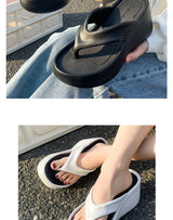 2024 Summer Flip Flops New Thick Sole Slippers for Women Platform Wedges Heel Modern Slippers EVA Ladies Sandals