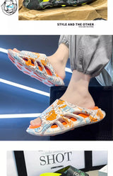 2024 Summer Slippers Men Soft Bottom Indoor Home Platform Sandals Fashion Beach Shoes Couple Outdoor Non-Slip Bathroom Slides