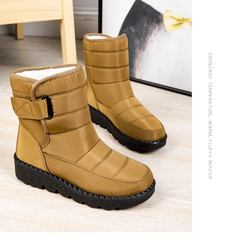 Waterproof Winter Boots for Women 2023 New Faux Fur Long Plush Snow Boots Woman Platform Shoes Warm Cotton Couples Ankle Boots