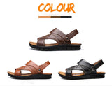 Summer Men's Leather Sandals Outdoor Non-slip Men's Beach Sandals Handmade Leather Men's Shoes Fashion Men Flip-flops