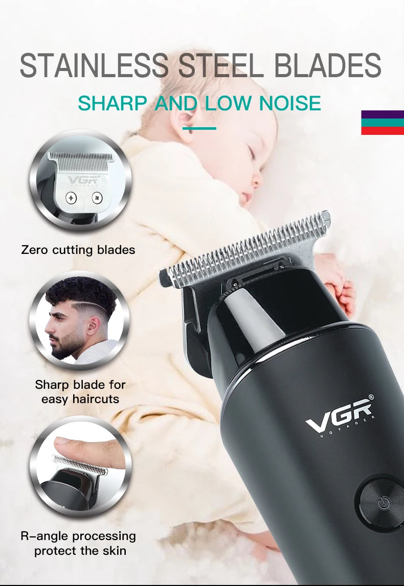 VGR Hair Trimmer Professional Electric Trimmers Cordless Hair Clipper Rechargeable LED Display V 937