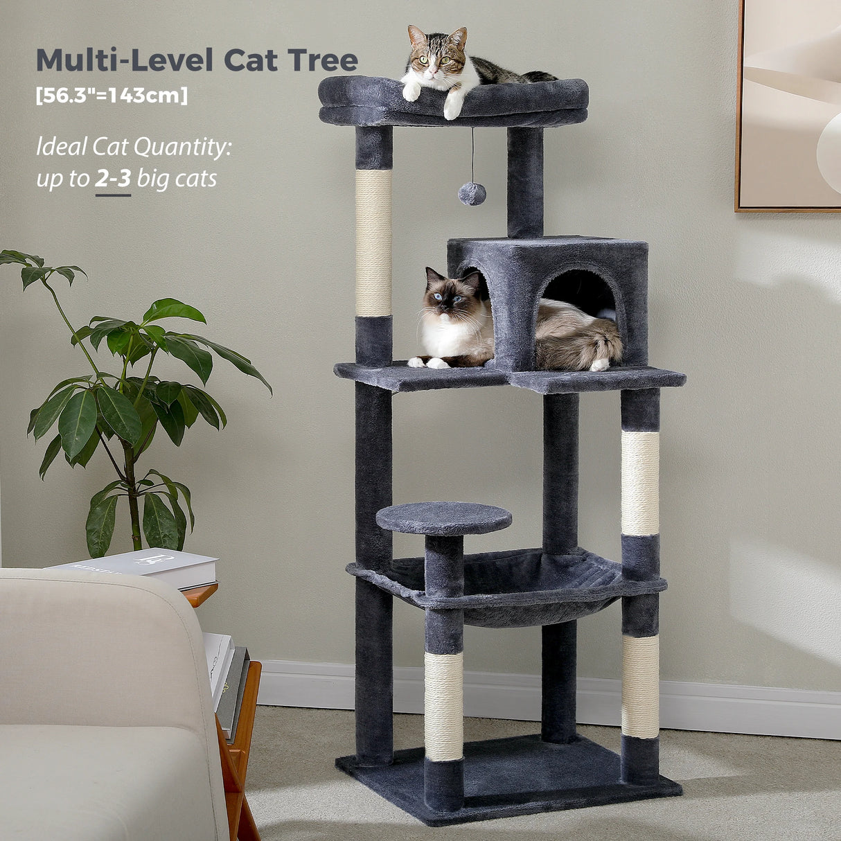 Multi-Level Cat Tree Tower with Condo Scratching Post for Cat Furniture House Cat Scratcher Cat Supplies Cat Toy