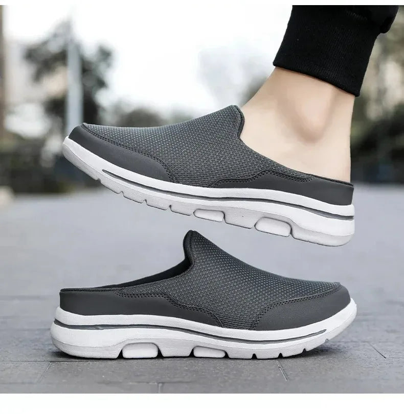 Men Slippers Summer Breathable Home Indoor Slippers Men Thick Bottom Slides Fashion Couple Walking Shoes