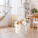 Pet Cat Hammock Swing Bed Bohemian Handwoven Tapestry Cotton Macrame For Home Bedroom Decoration Wall Hanging Without Mat