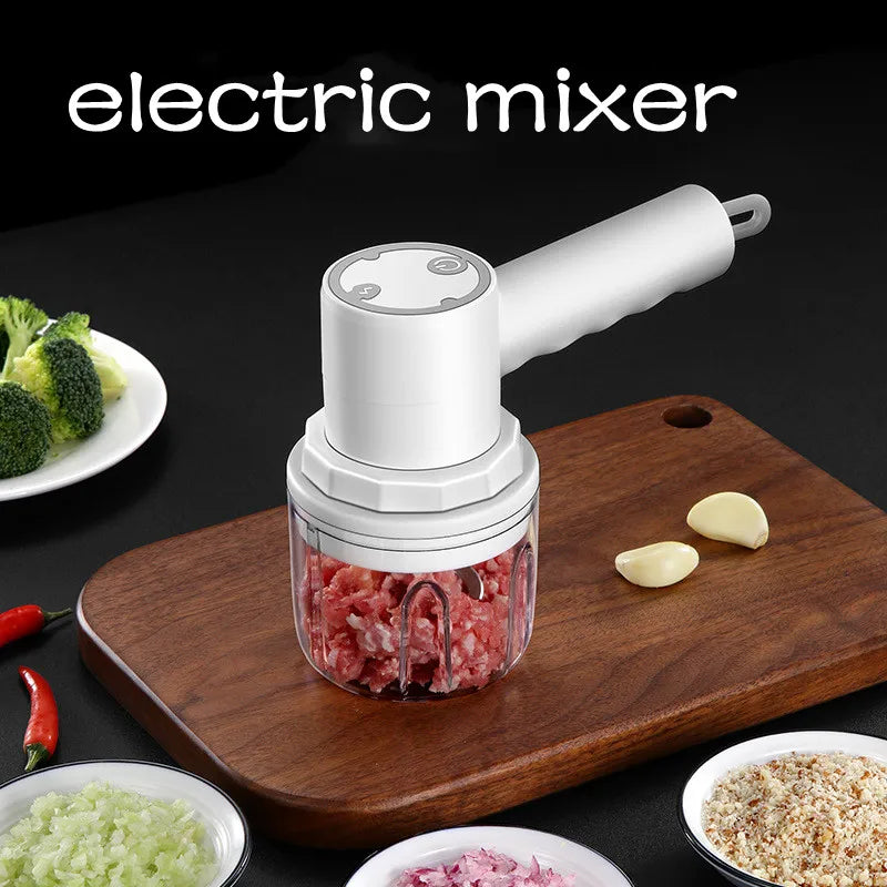 4In1 Electric Vegetable Cutter Set Handheld Wireless Electric Garlic Masher Food Chopper Meat Grinder Machine Food Peel Slice