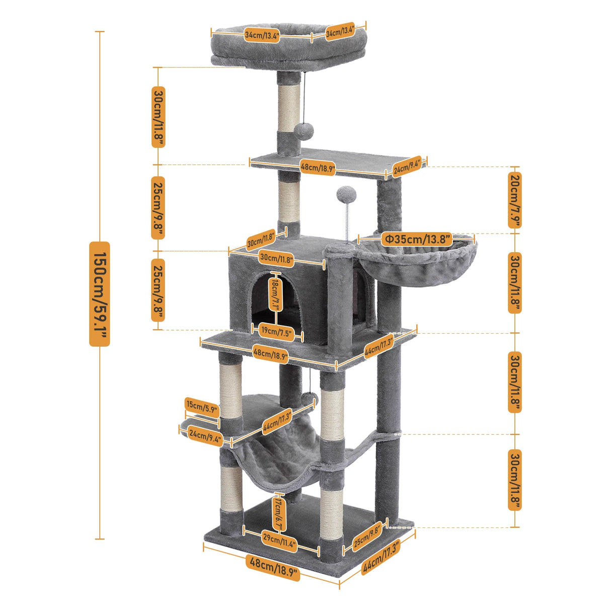 Domestic Delivery Big Cat Tree Tower Condo Furniture Scratch Post Cat Jumping Toy with Ladder for Kittens Pet House Play