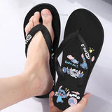 Disney Stitch Summer New Flip Flop Slippers for Men and Women, Y2k Cute Cartoon Trendy Beach Shoes Non slip Casual Home Shoes