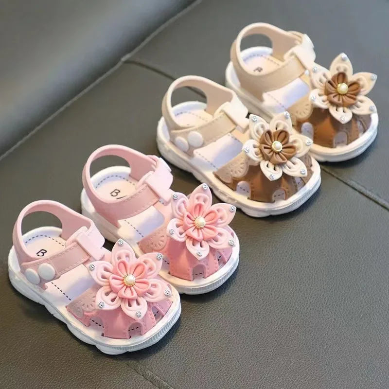 Solid Bow Children's Summer Shoes Cute PVC Beach Non Slip Sandals For Baby Girls Footwear Soft Infant Kids Fashion Sandals