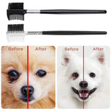 Dog Tears Stain Remover Comb Pet Eye Combs Double-Sided Brush for Dogs Cats Small Pets Grooming Keeping Face Clean