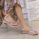 2024 Plus Size Summer Women 2cm Platform 3cm Low Heels Slippers Female Slip on Casual Shoes Lady Soft Leather Beach Flip Flops