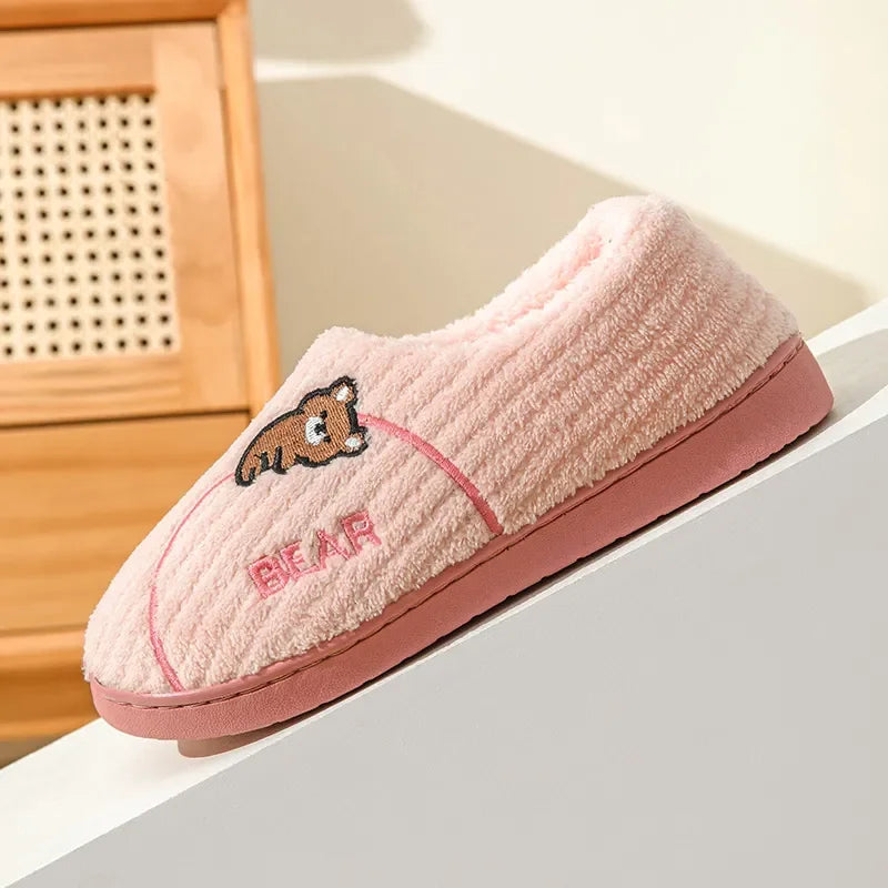 Winter Cotton Slippers for WOMEN'S Home Wear, Extra Thick and Warm, Simple and Cute Couple Winter Cotton Shoes A283