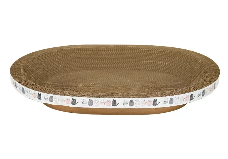 Cat Scratcher Cardboard Cat Scratcher Bed Corrugated Oval Cat Scratch Pad Board Claw Toys for Cats Wear-Resistant Cat Bed Nest