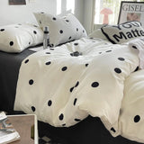 Simple Style Bed Linen Set Skin-friendly Bedsheet Set Pillowcase 이불세트 Brushed Bedclothes Single/Full/Queen/King Size Bedding Set