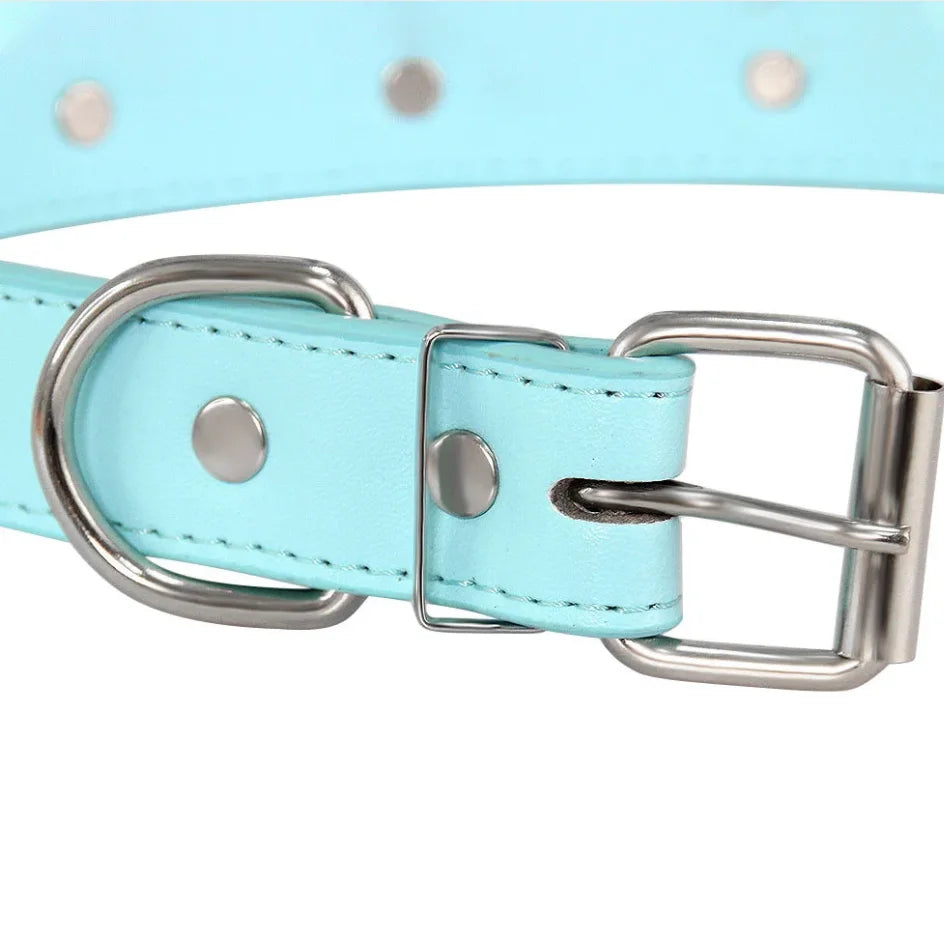 Leather Dog Collar Personalized  For Big Dogs Cute Cat Dog Collars Luxury Designer Leather For Small Dogs Cats Pet Accessories